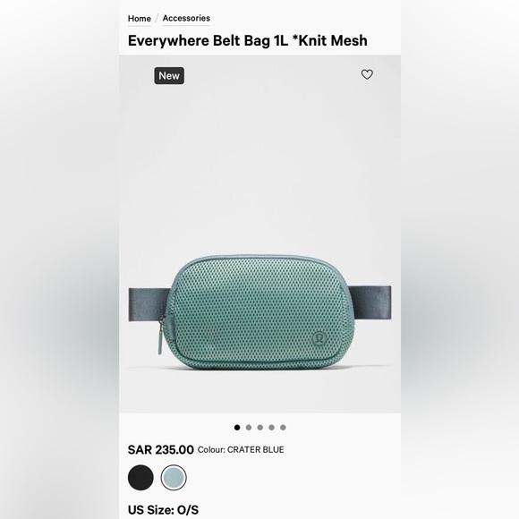 Lululemon Everywhere Belt Bag 1L *Knit Mesh RARE NEW!• Crater Blue•NWT - Picture 3 of 14